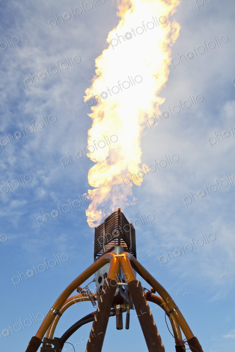 Burner Firing On A Hot Air Balloon Basket