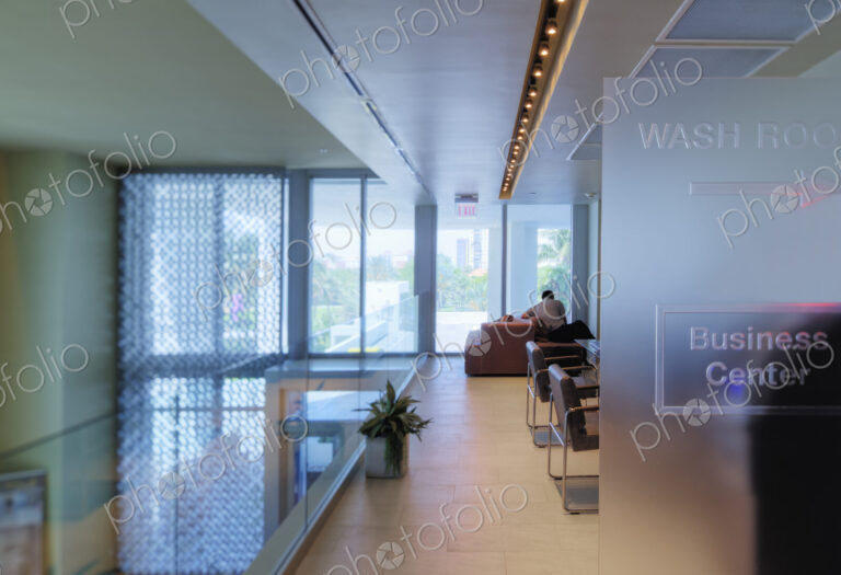 Businessman working in office lounge