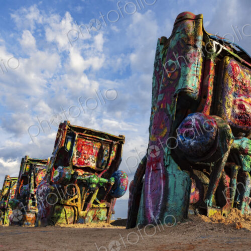 Cadillac Ranch, public art installation created in 1974, a row of 10 cadillac cars… Cadillac Ranch, public art installation created in 1974, a row of 10 cadillac cars…