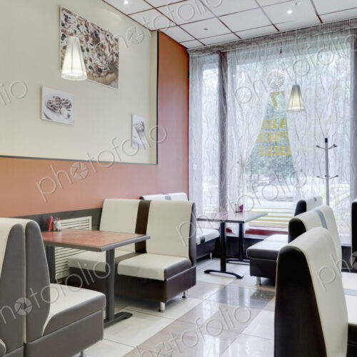 Cafe Interior With Leather Booths