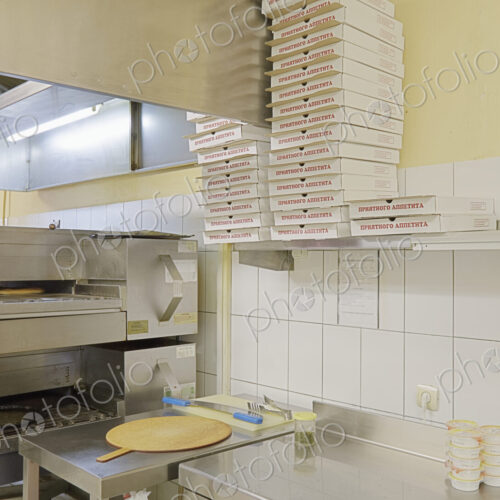 Cafe Kitchen With Pizza Making Equipment Cafe Kitchen With Pizza Making Equipment