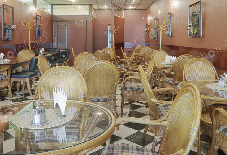 Cafe With Rattan Chairs and Tables