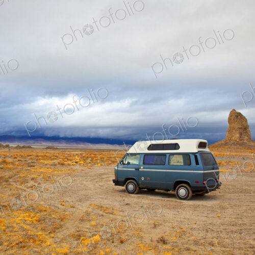 Camper in Trona Pinnacles Camper in Trona Pinnacles