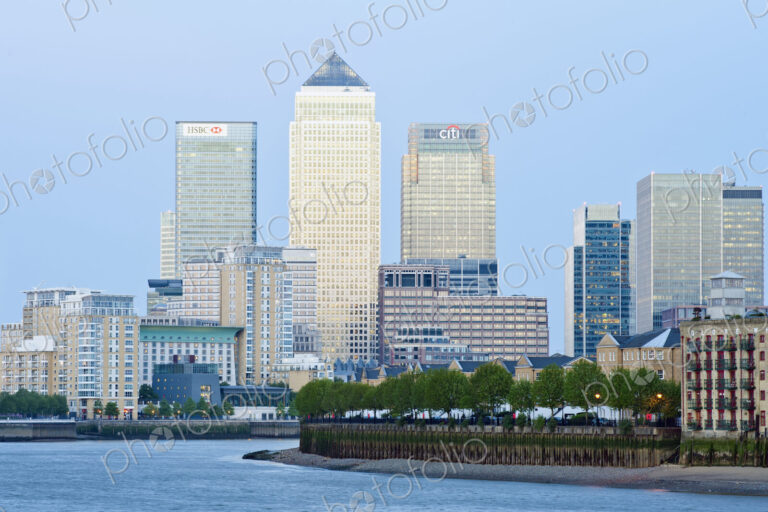 Canary Wharf skyline at Twilight