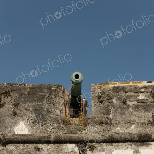 Cannon in the battlements of the Castillo de San Marcos, built by the Spanish in 1672. Cannon in the battlements of the Castillo de San Marcos, built by the Spanish in 1672.