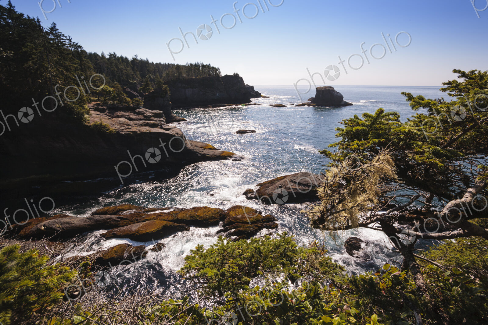 Cape Flattery, Neah Bay, Makah Indian Reservation, view of the coastline and offshore…