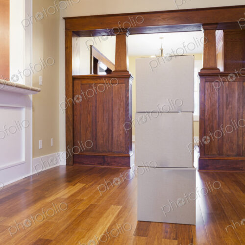 Cardboard boxes in new house Cardboard boxes in new house