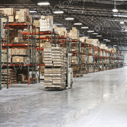 Cardboard boxes on shelves in warehouse Cardboard boxes on shelves in warehouse