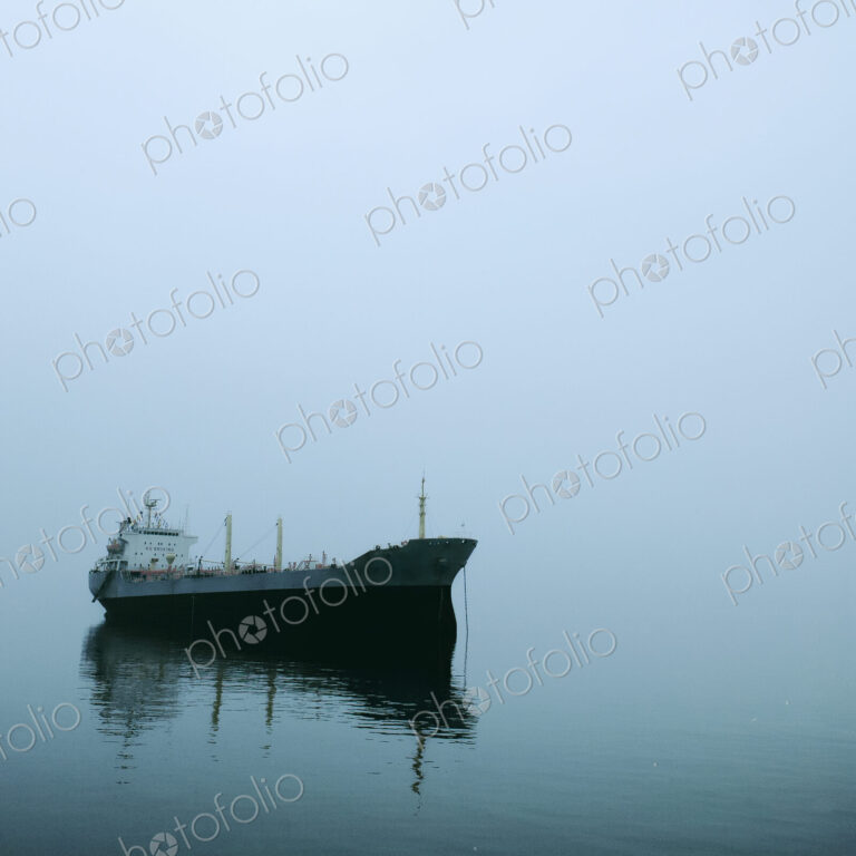 Cargo Ship in Fog