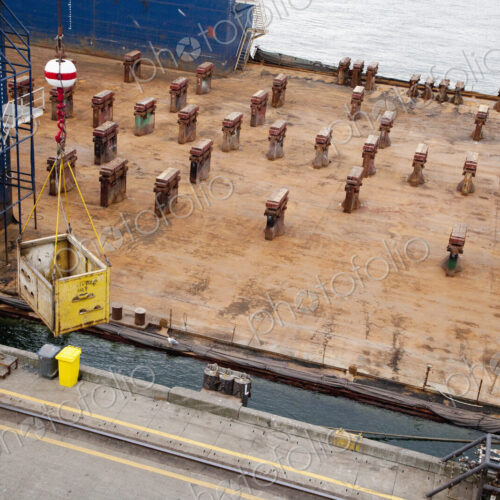 Cargo container Ship deck viewed from above Cargo container Ship deck viewed from above