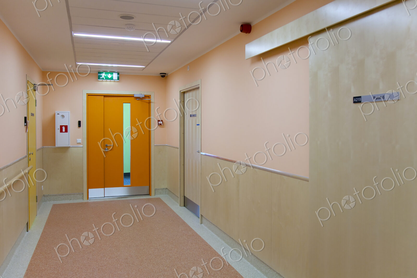 Carpeted Hospital Hallway