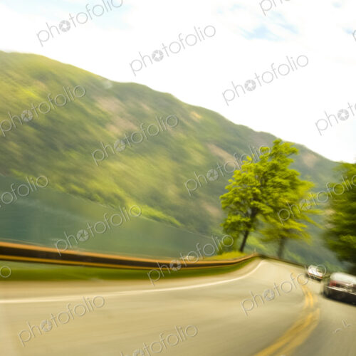 Cars driving around, Lake Crescent, Olympic National Park, Port Angele, WA, USA