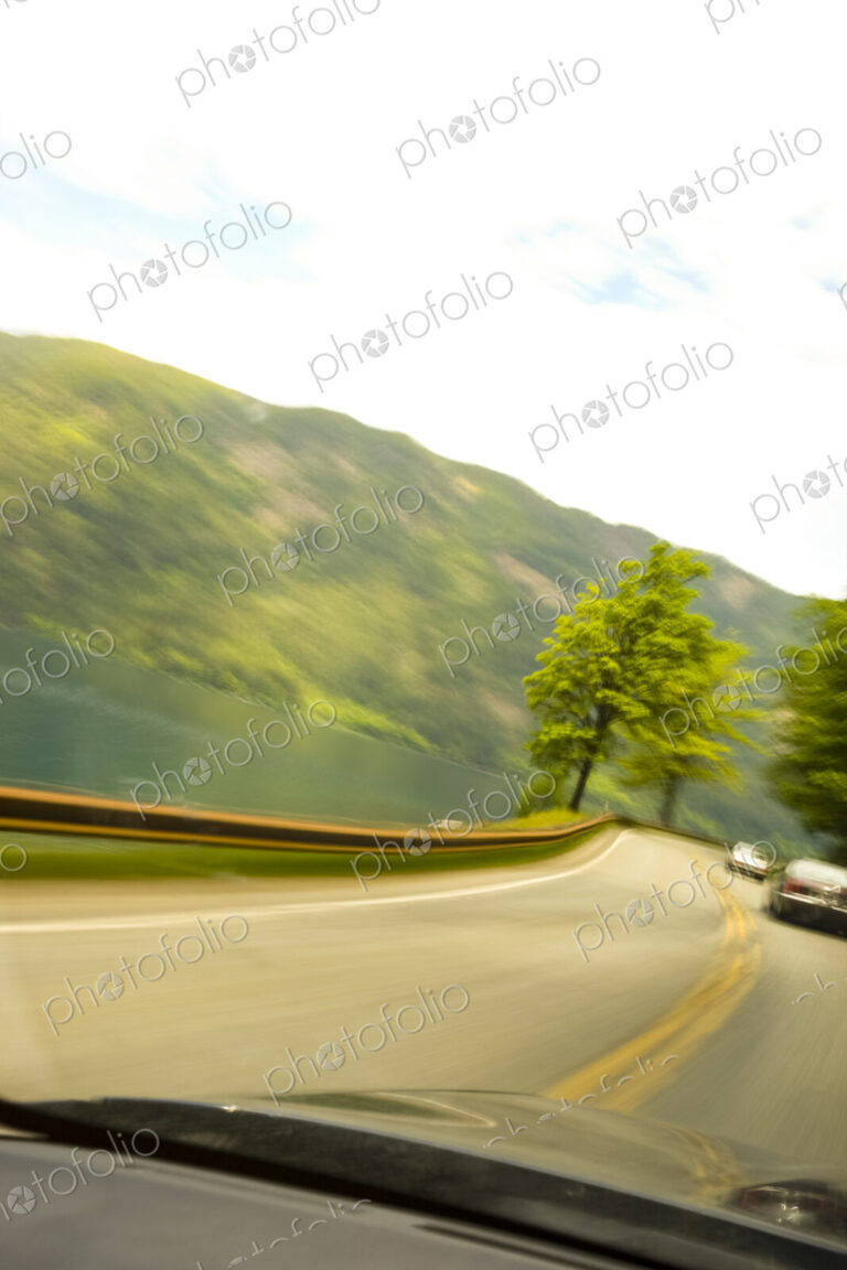 Cars driving around, Lake Crescent, Olympic National Park, Port Angele, WA, USA