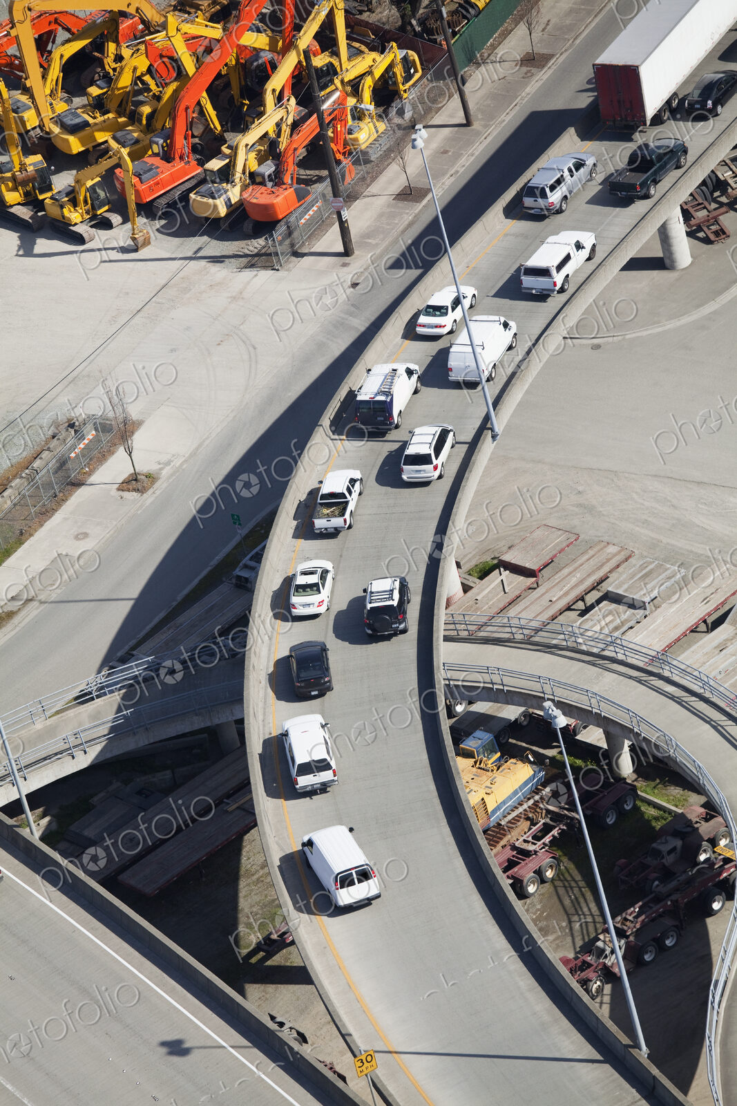 Cars on an Exit Ramp