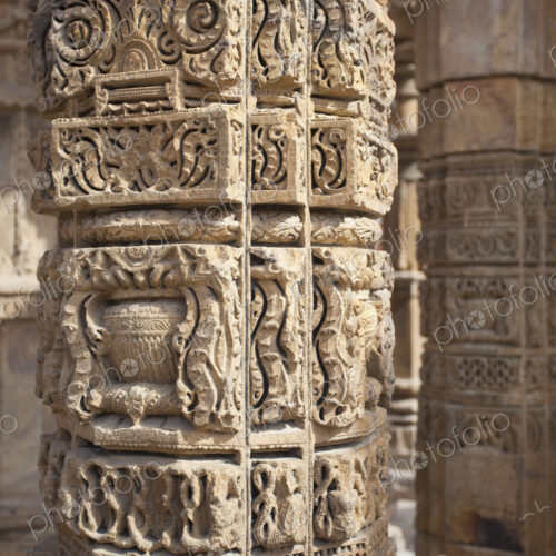 Carved Pillars in the Qutub Complex