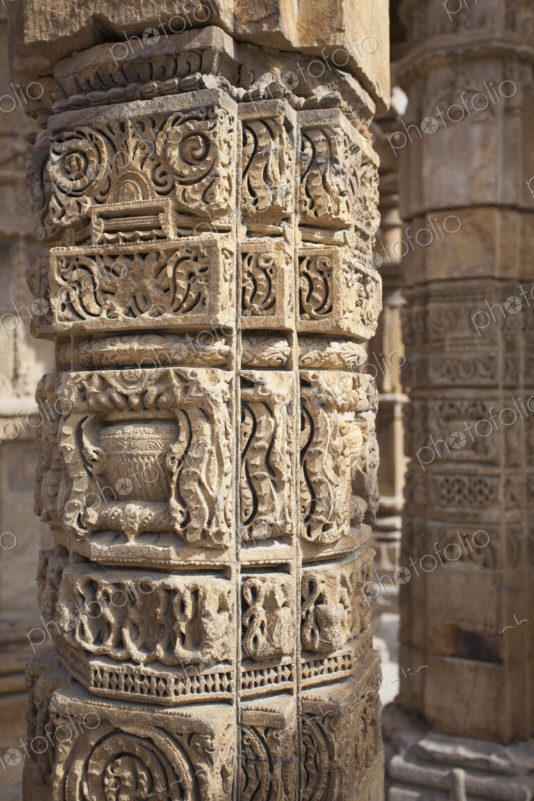 Carved Pillars in the Qutub Complex