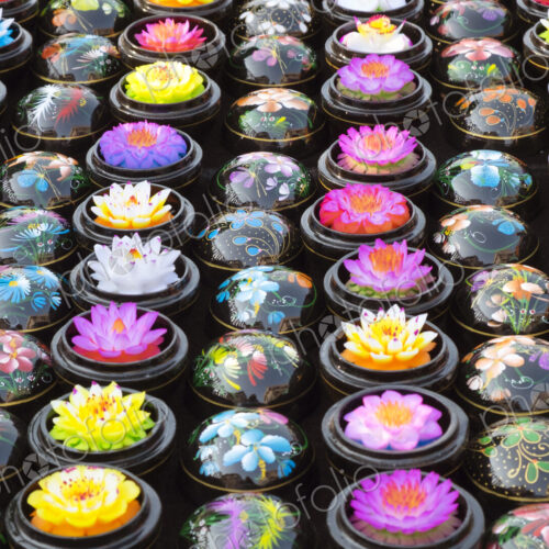 Carved soap lotus flowers in bowls