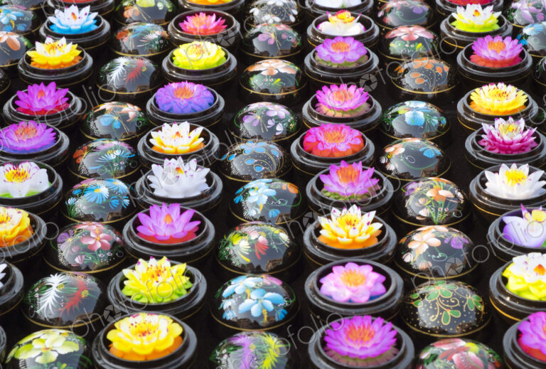 Carved soap lotus flowers in bowls