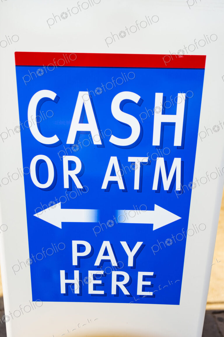 Cash or ATM sign, USA