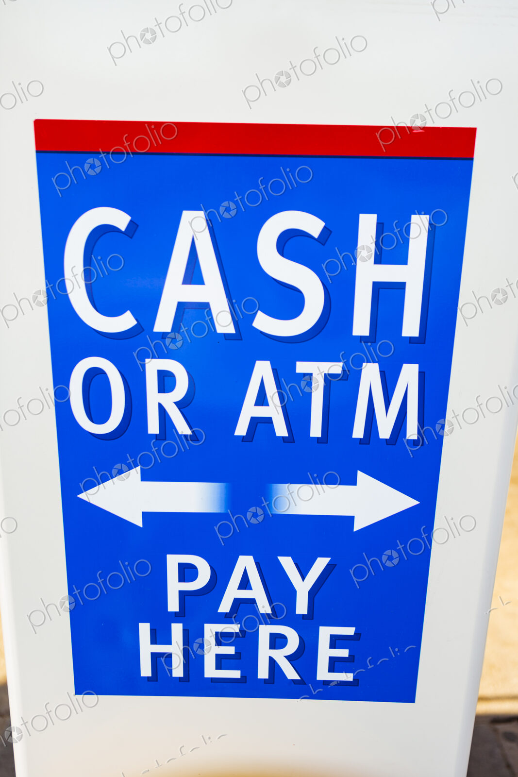 Cash or ATM sign, USA