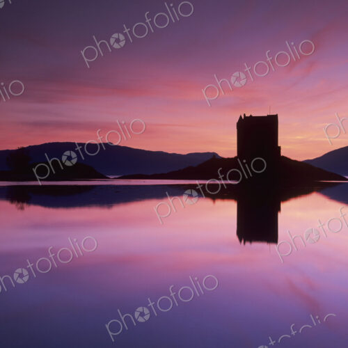 Castle Stalker on Loch Linnhe at Dusk