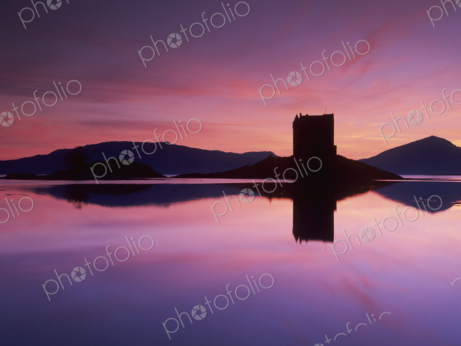 Castle Stalker on Loch Linnhe at Dusk