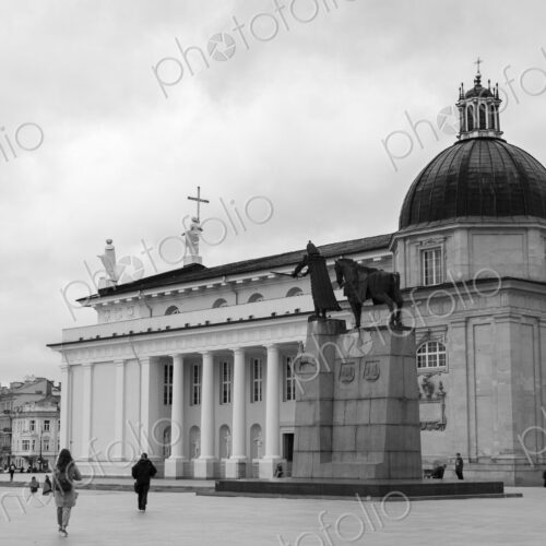 Cathedral Square with church and bell tower in Vilnius, Lithuania. Cathedral Square with church and bell tower in Vilnius, Lithuania.