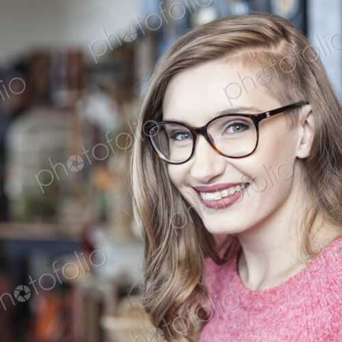 Caucasian woman working at an antique store Caucasian woman working at an antique store
