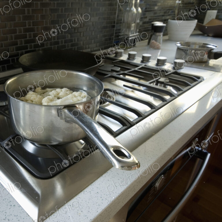 Cauliflower Cooking on the Stove