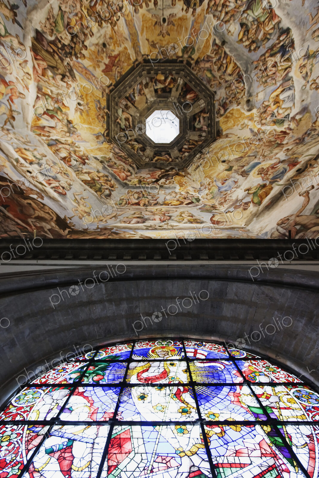 Ceiling and Stained Glass Window