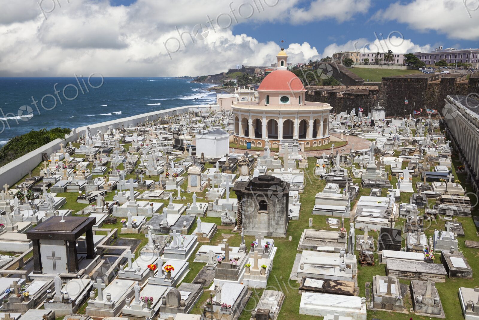 Cementerio de Santa Maria Magdalena de Pazzis rests beside the Atlantic Ocean in Old…