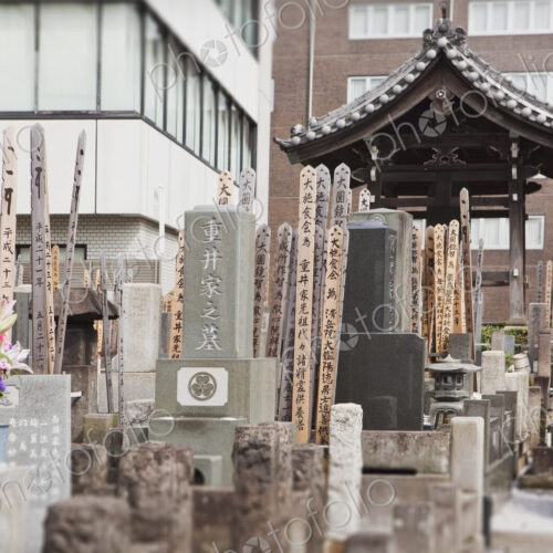 Cemetery in downtown Tokyo, Japan. Cemetery in downtown Tokyo, Japan.