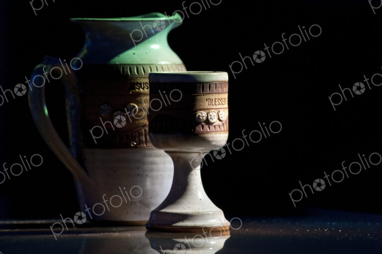 Ceramic Pitcher And Goblet