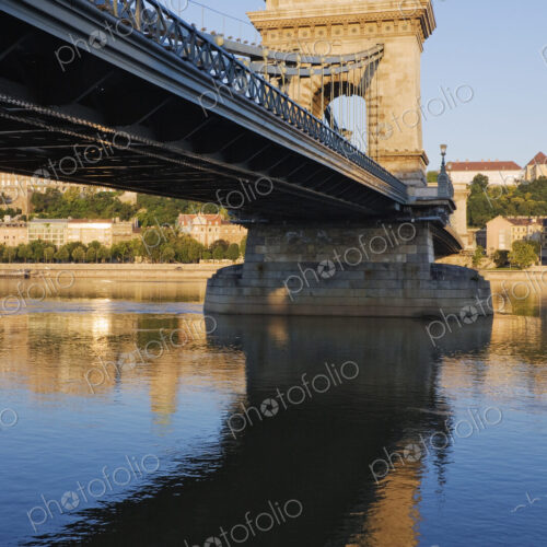 Chain Bridge Spanning a River
