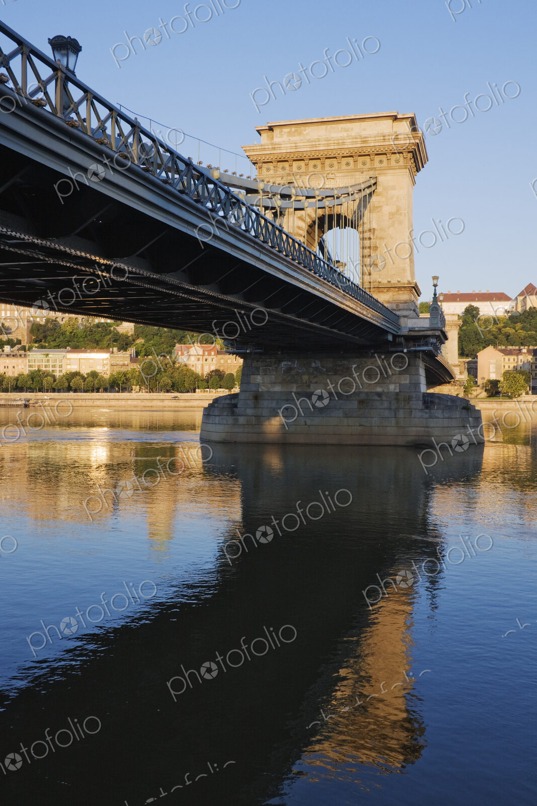 Chain Bridge Spanning a River