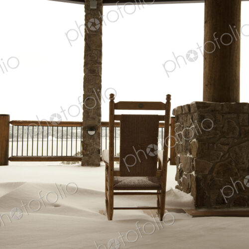Chair on a Snowy Balcony Chair on a Snowy Balcony