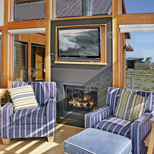 Chairs and fireplace in living room Chairs and fireplace in living room