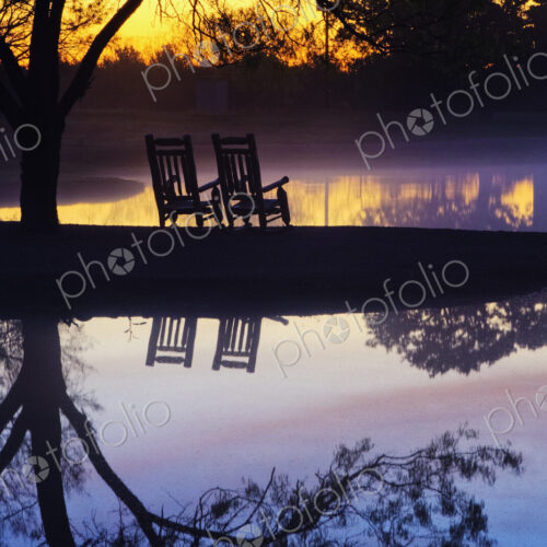 Chairs on a Beach at Sunset Chairs on a Beach at Sunset