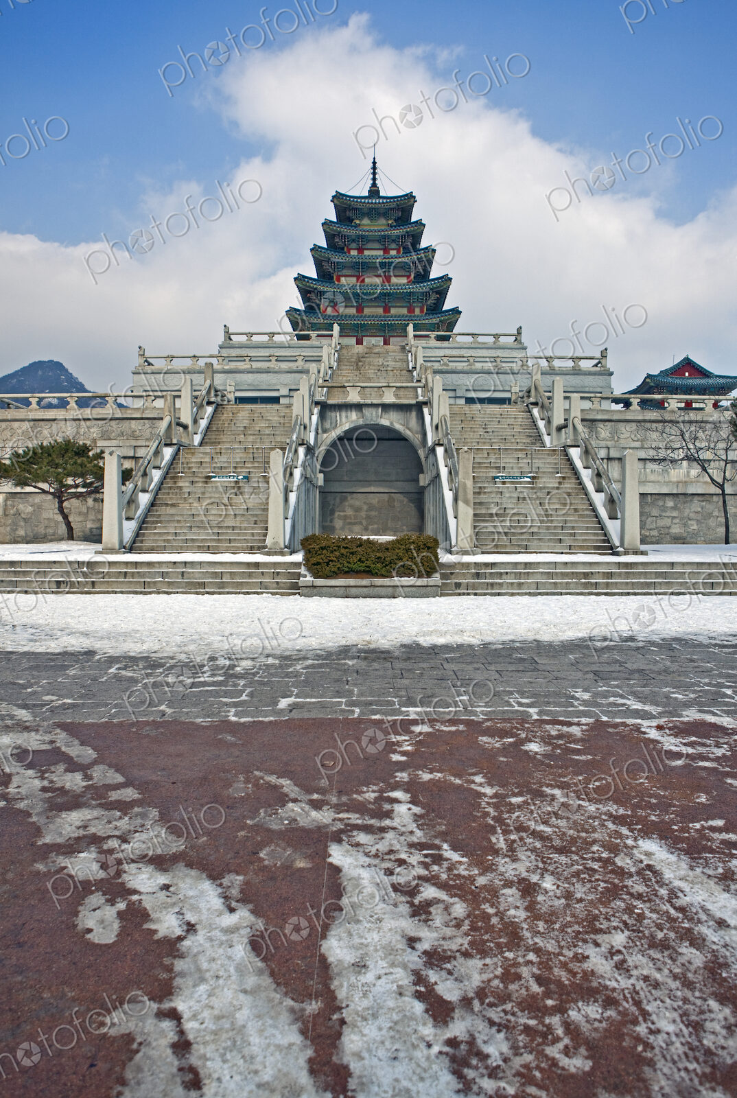 Changdeokgung Palace, a Unesco world heritage site, pagoda and entrance gate