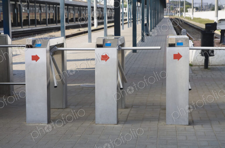 Checkpoint turnstile, electronic ticket gates for controlling passengers at a city…