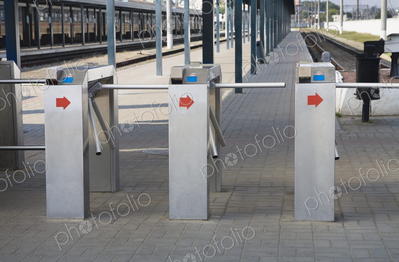 Checkpoint turnstile, electronic ticket gates for controlling passengers at a city…