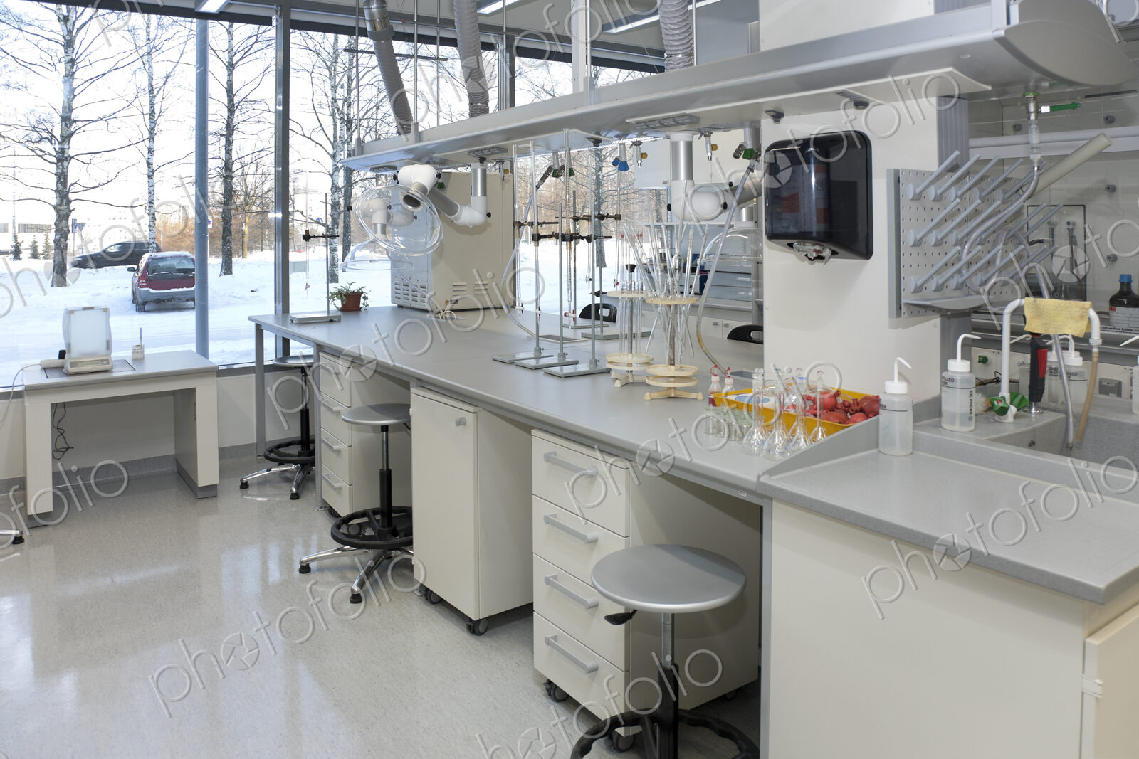 Chemistry laboratory at a university chemistry department .