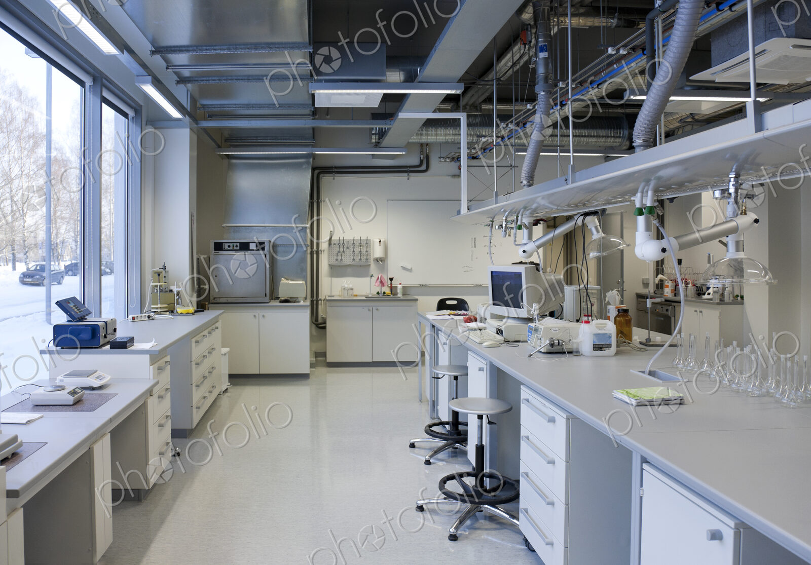 Chemistry laboratory at a university chemistry department .