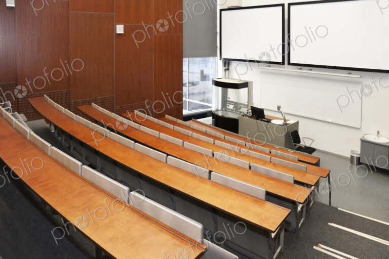 Chemistry lecture theatre with raked seats.