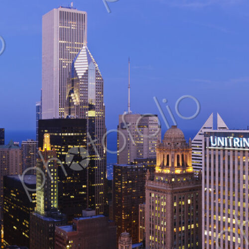 Chicago Skyline Looking Towards Lake Michigan