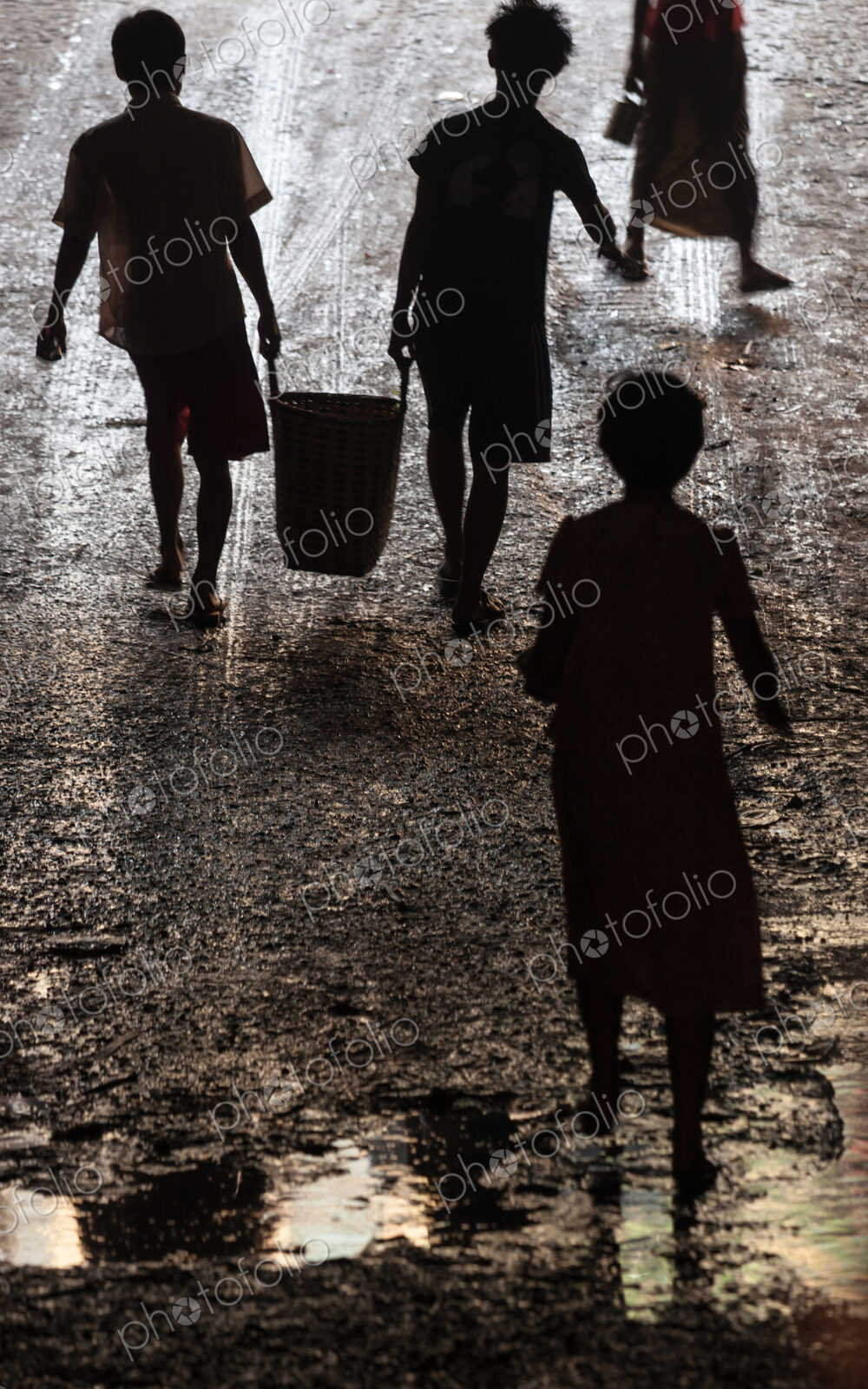 Children in the streets of Yangon, Myanmar