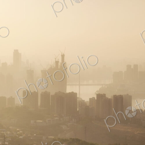 Chongqing in mist or pollution smog. Chongqing in mist or pollution smog.