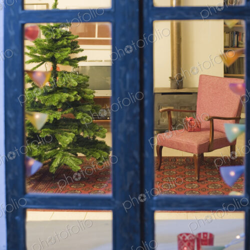 Christmas Tree through Window