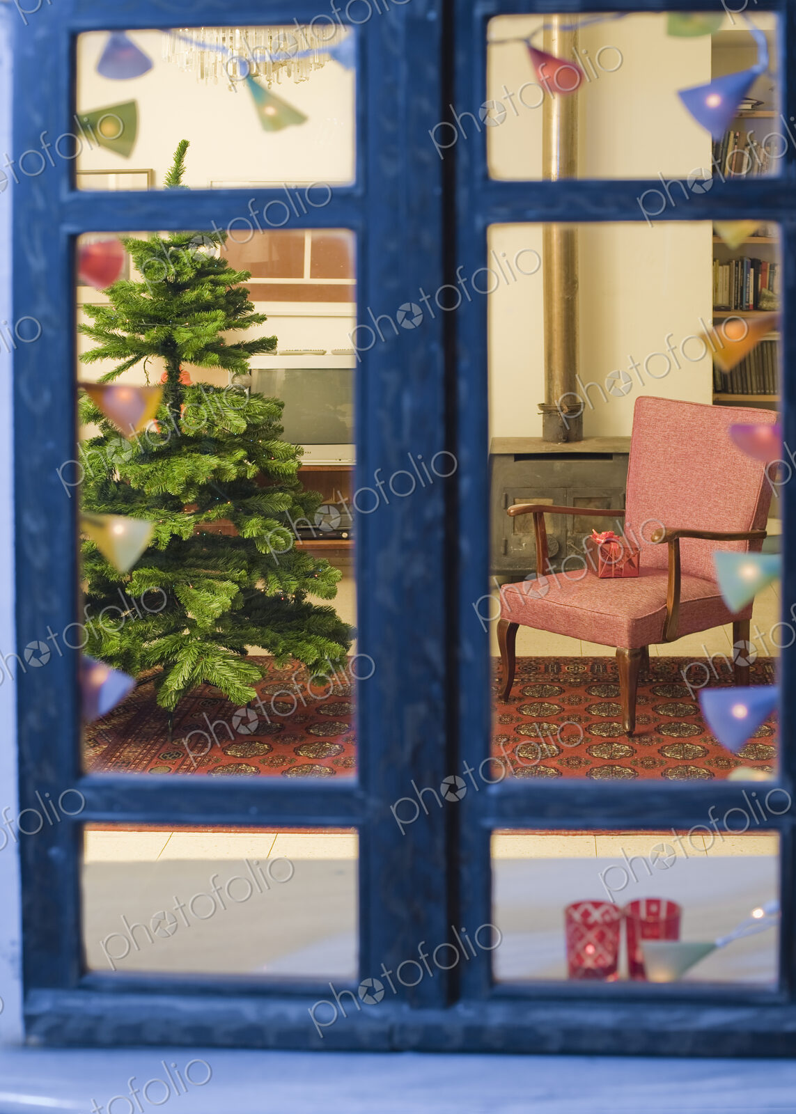 Christmas Tree through Window