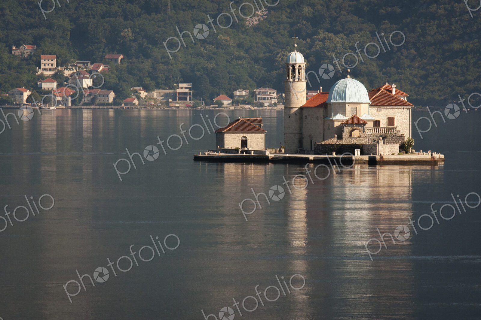 Church on an island in the Bay of Kotor in Montenegro.